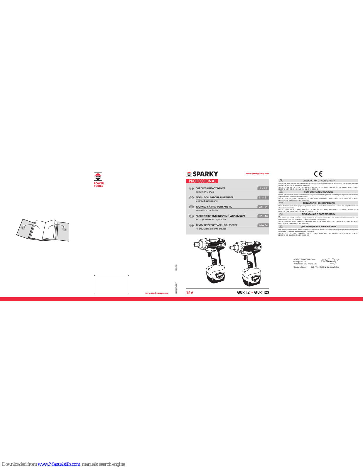 Sparky Group GUR 12, GUR 12S Instruction Manual