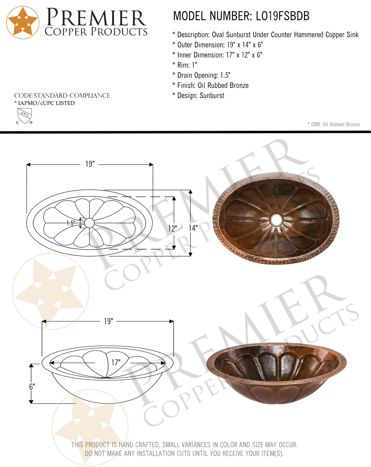 Premier Copper Products IER1004 Specifications - ManualMachine.com