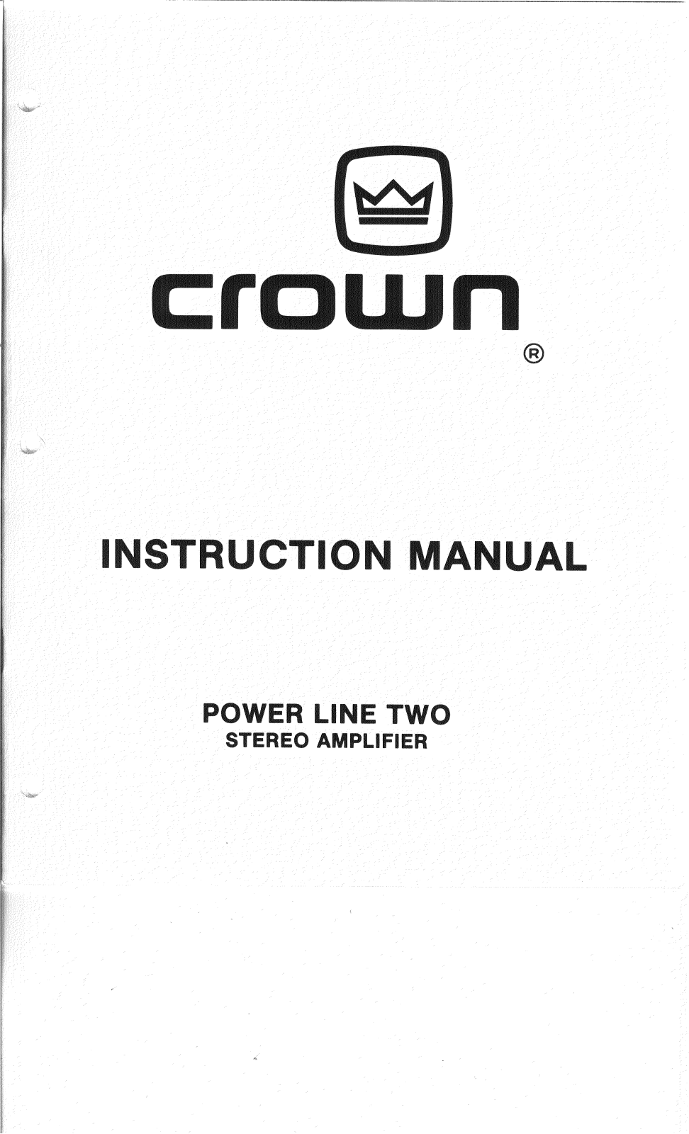 Crown Power-Line-Two Owners Manual