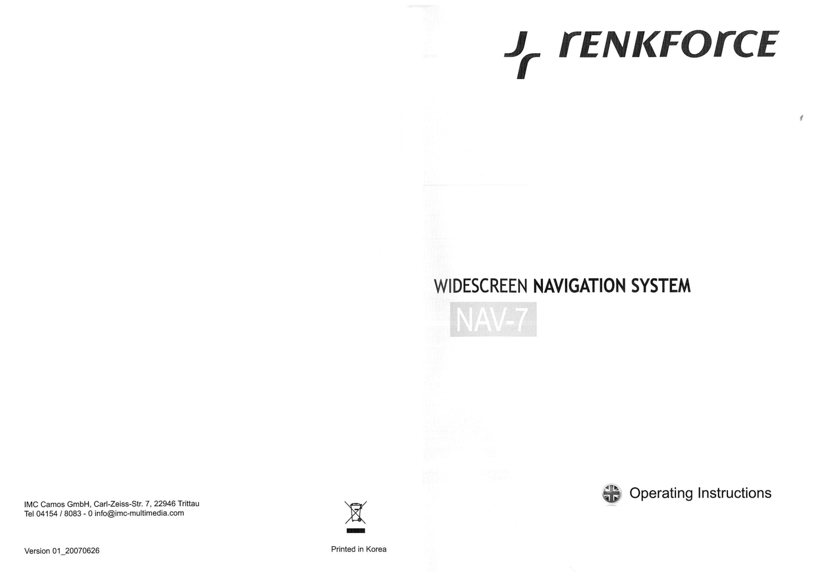 Renkforce NAV-7 Operating Instructions