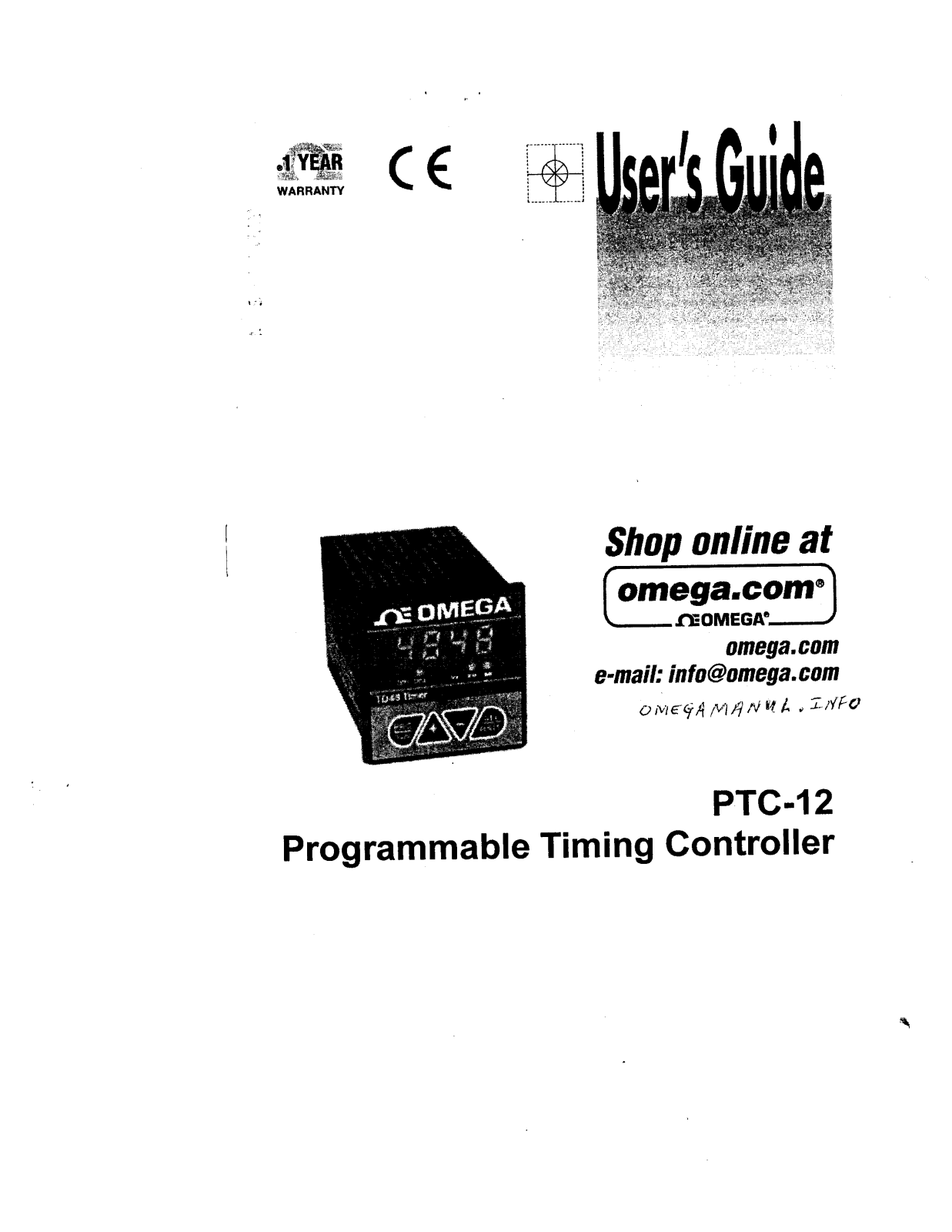 Omega Products PTC-12 Installation  Manual