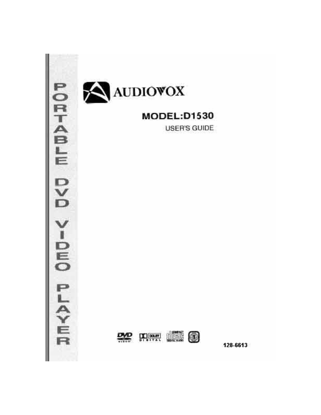 Audiovox 1286613 User Manual