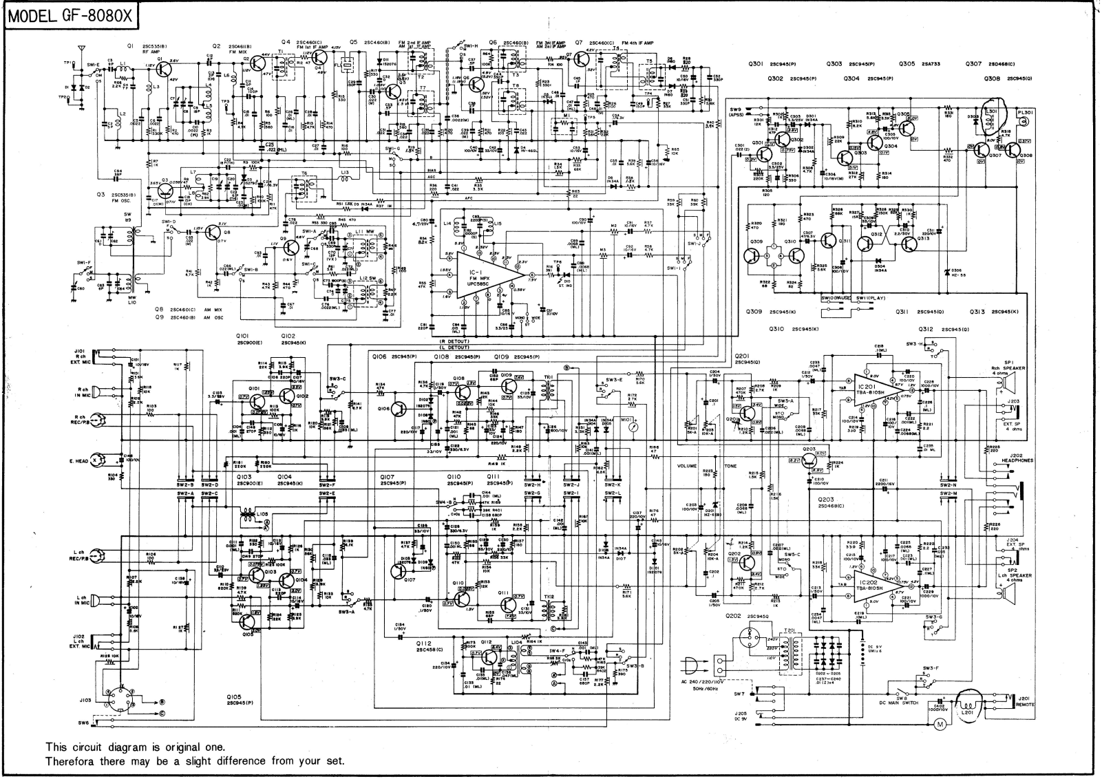 Sharp GF8080X Schematic