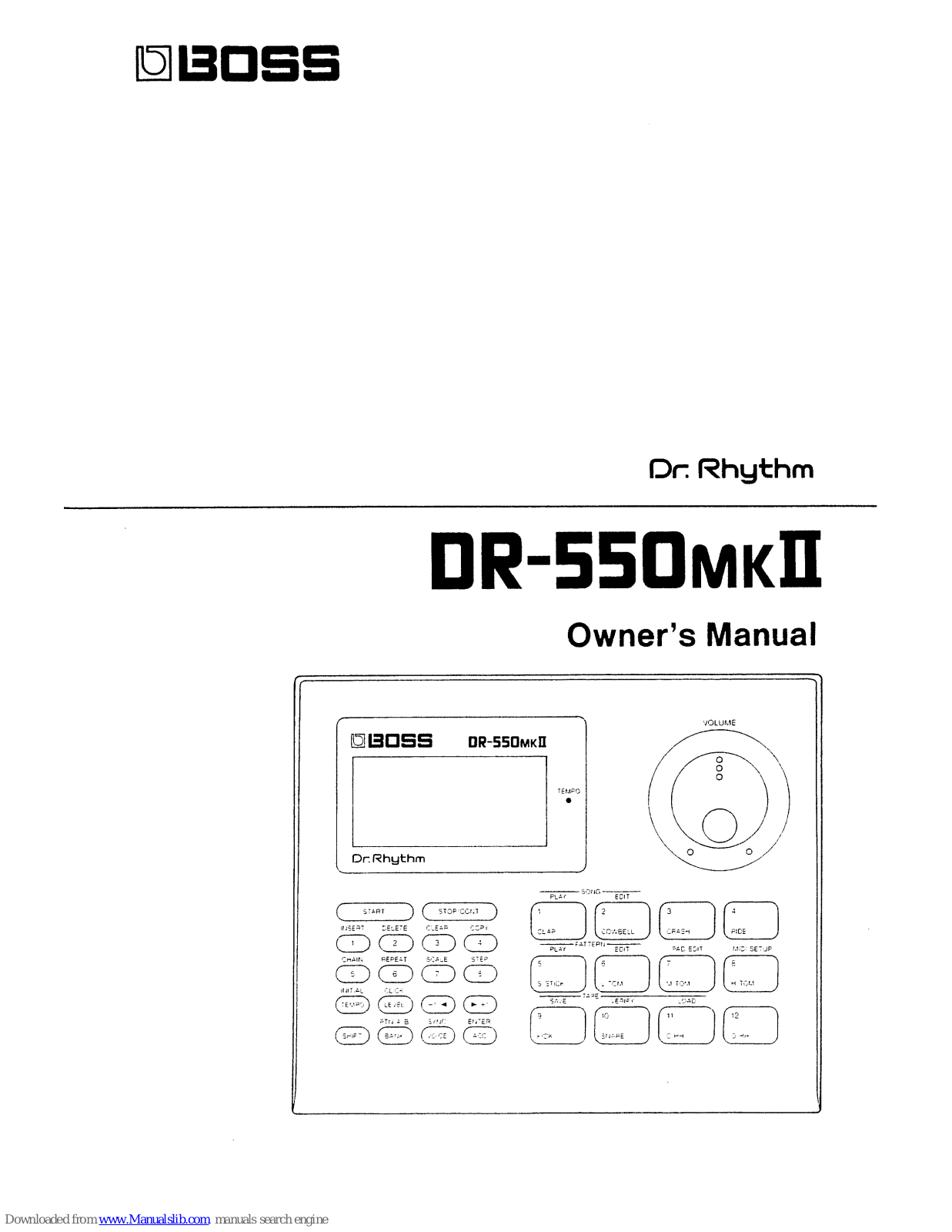 Boss Dr. Rhythm DR-550MKII Owner's Manual