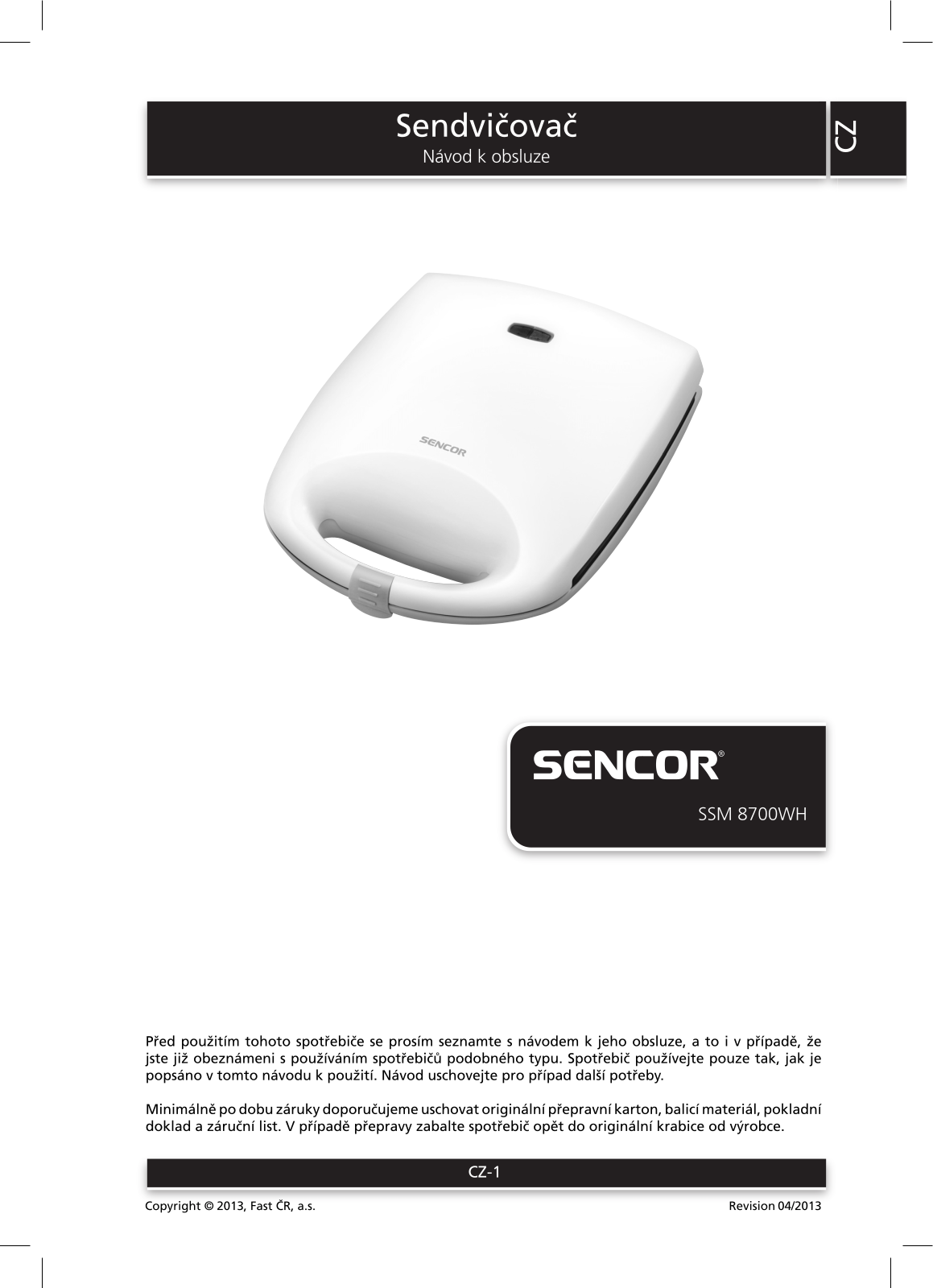 Sencor SSM 8700 WH User Manual