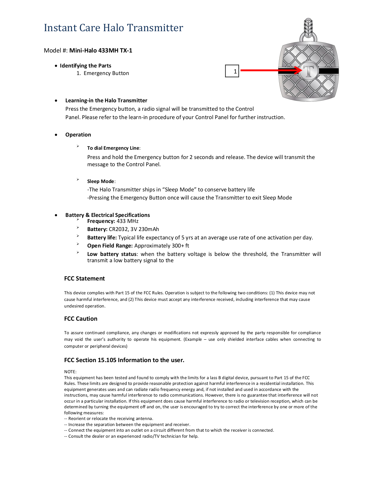 Instant Care HALOM433 User Manual - ManualMachine.com