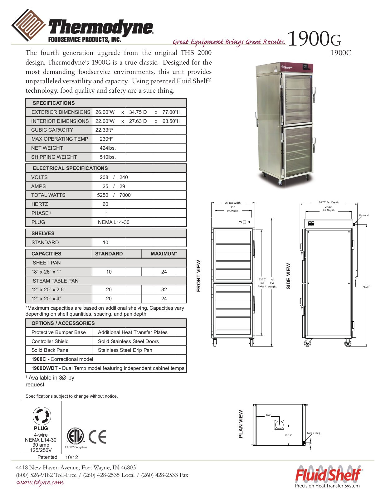 Thermodyne 1900G User Manual