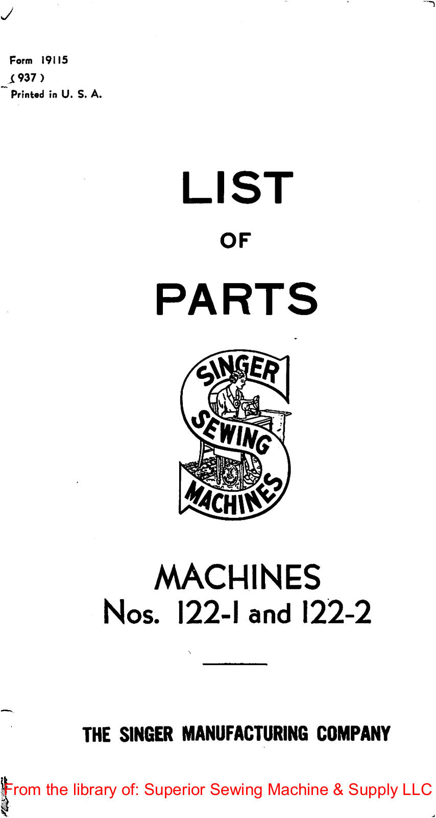 Singer 122-1, 122-2 User Manual - ManualMachine.com