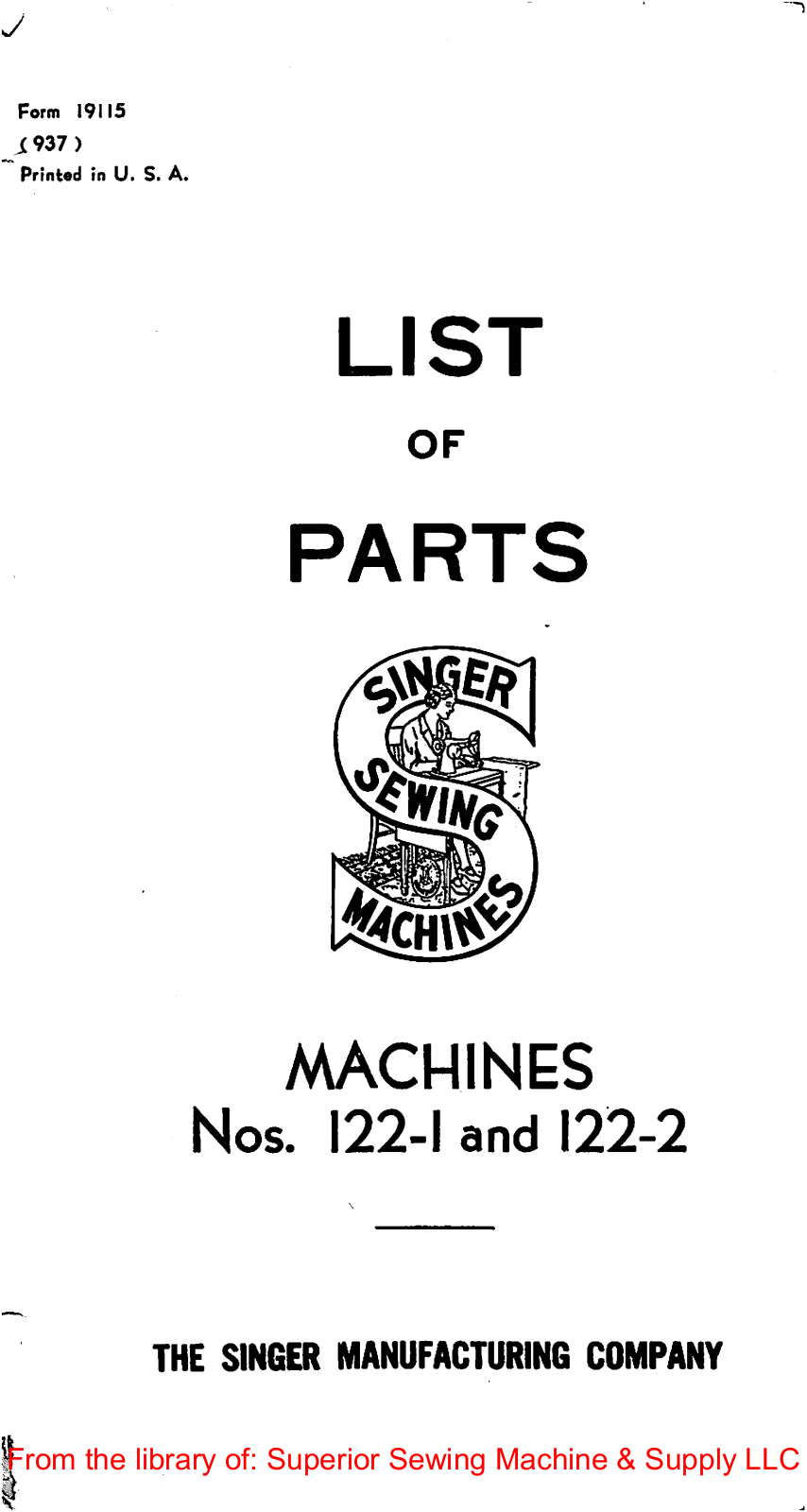 Singer 122-1, 122-2 Manual