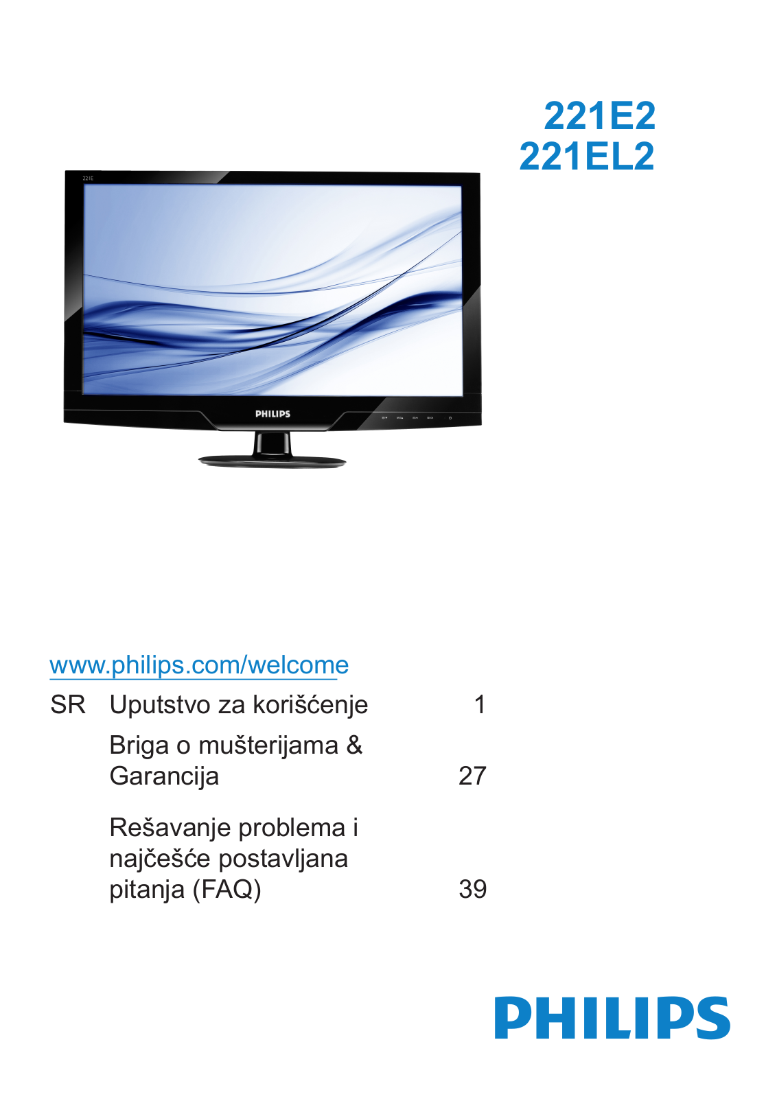 Philips 221E2, 221EL2 User Manual