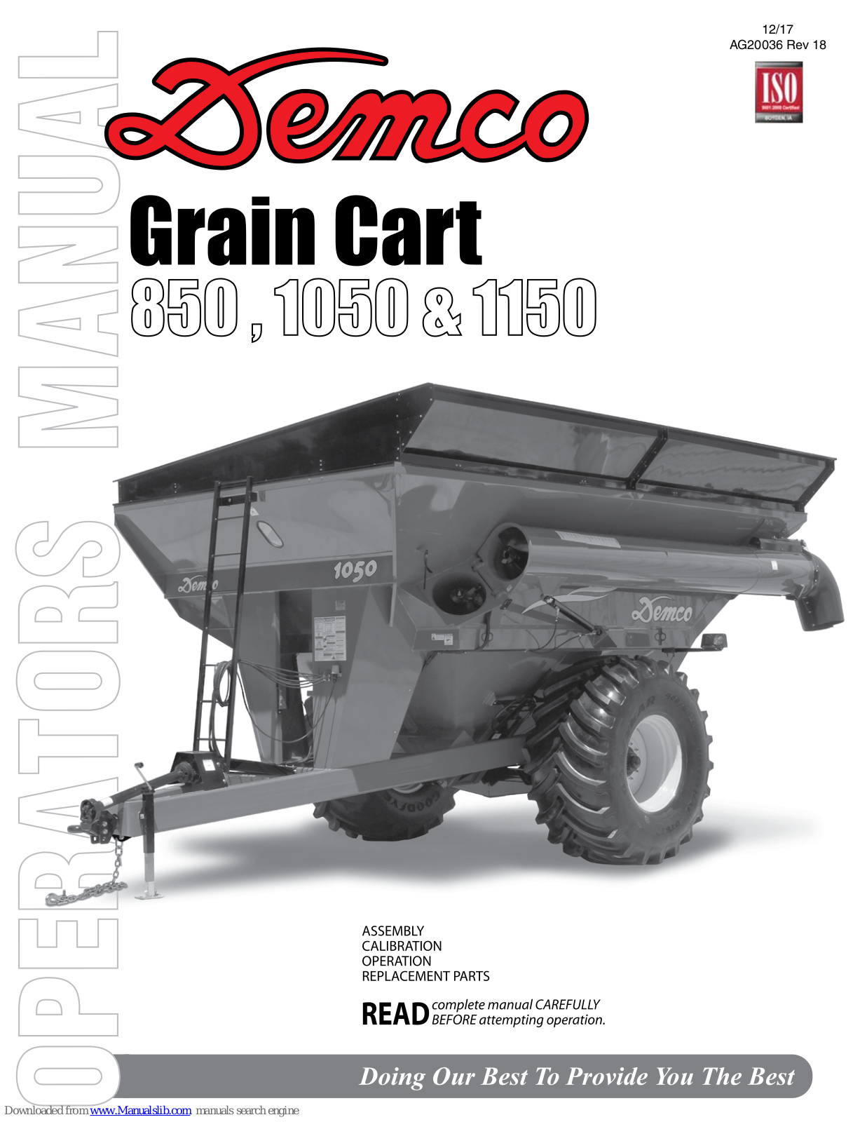 Demco 850, 1050, 1150 Operator's Manual