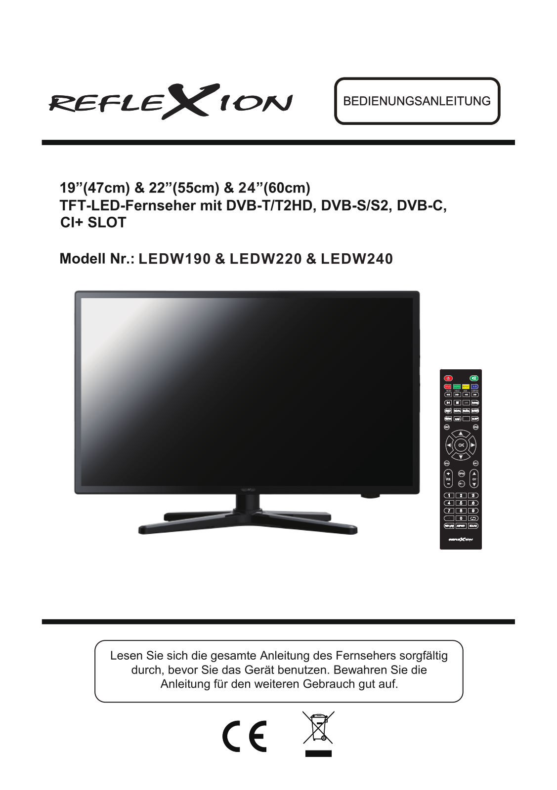 Reflexion LEDW190, LEDW220, LEDW240 User guide