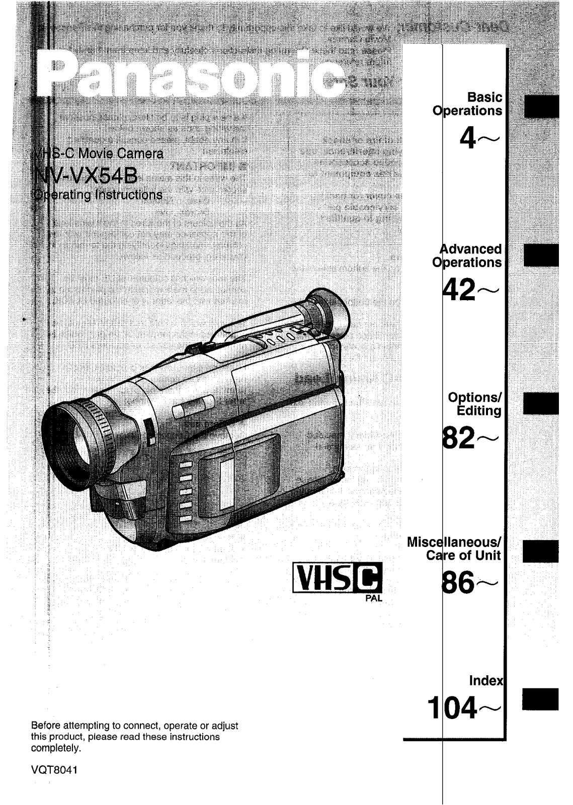 Panasonic NV-VX54B User Manual