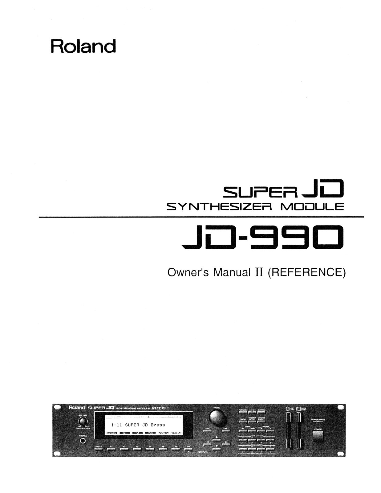 Roland Corporation JD-990 Owner's Manual