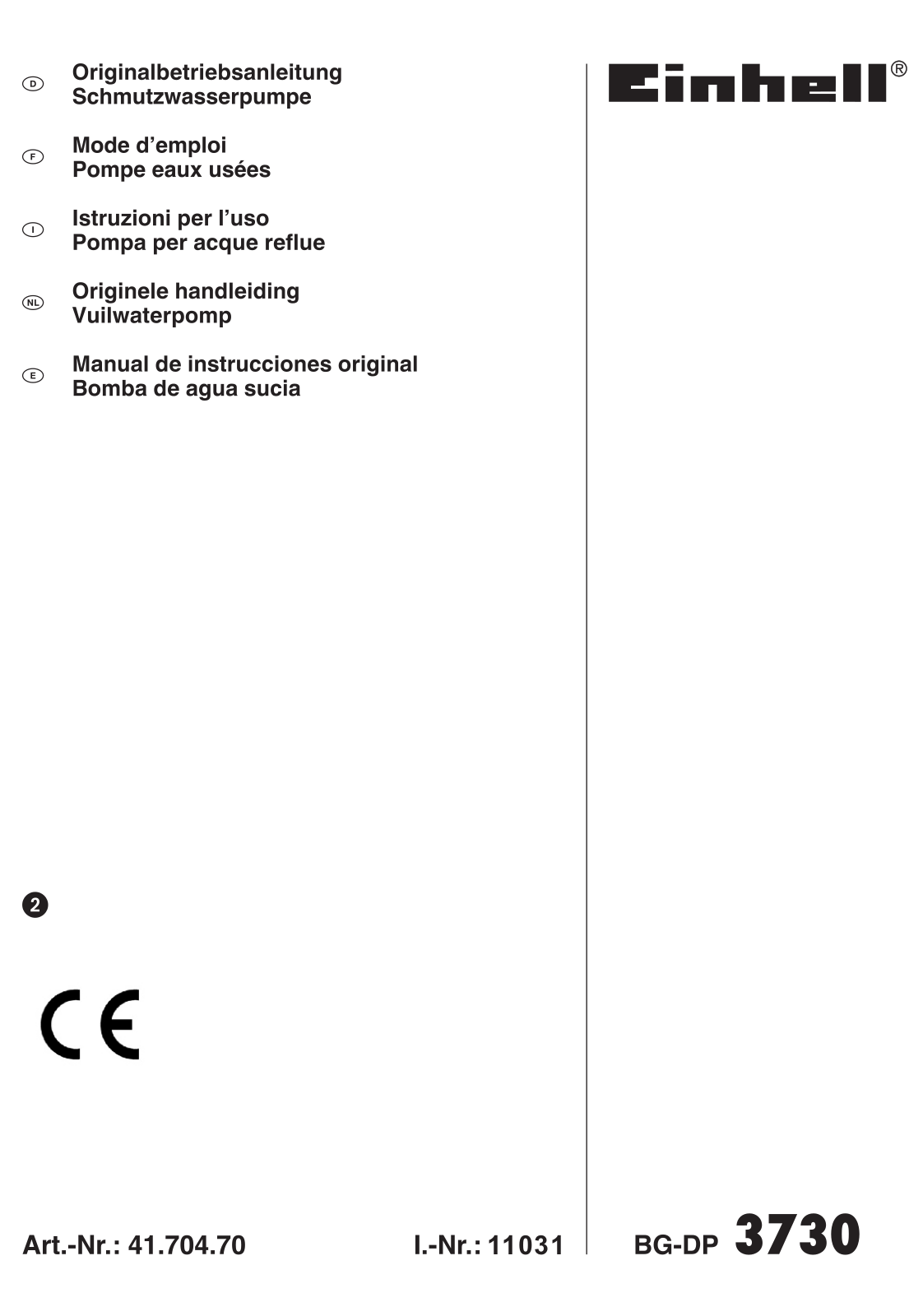 Einhell 4170470 Operating Instructions