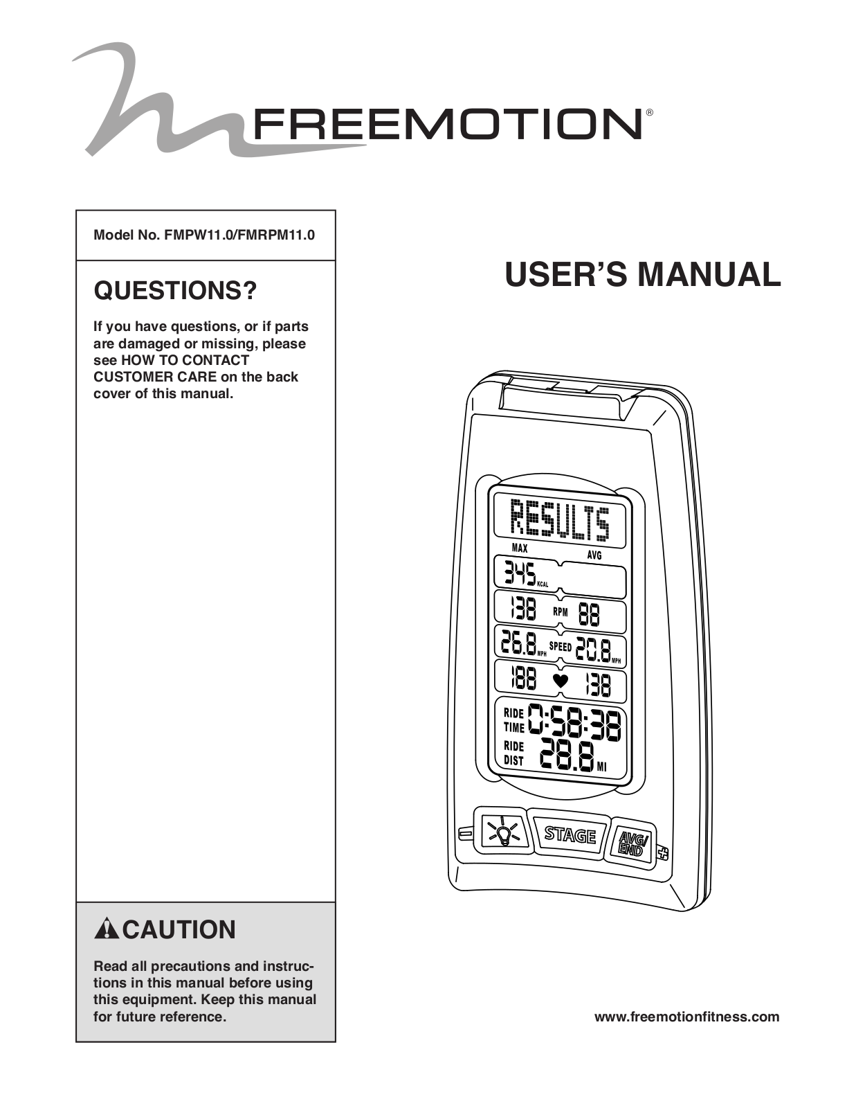 FreeMotion FMRPM110 Owner's Manual