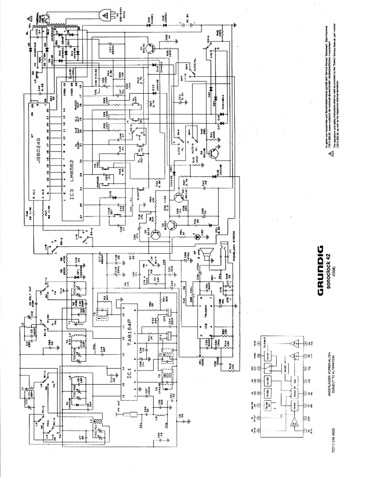 Grundig Sonoclock-42 Schematic