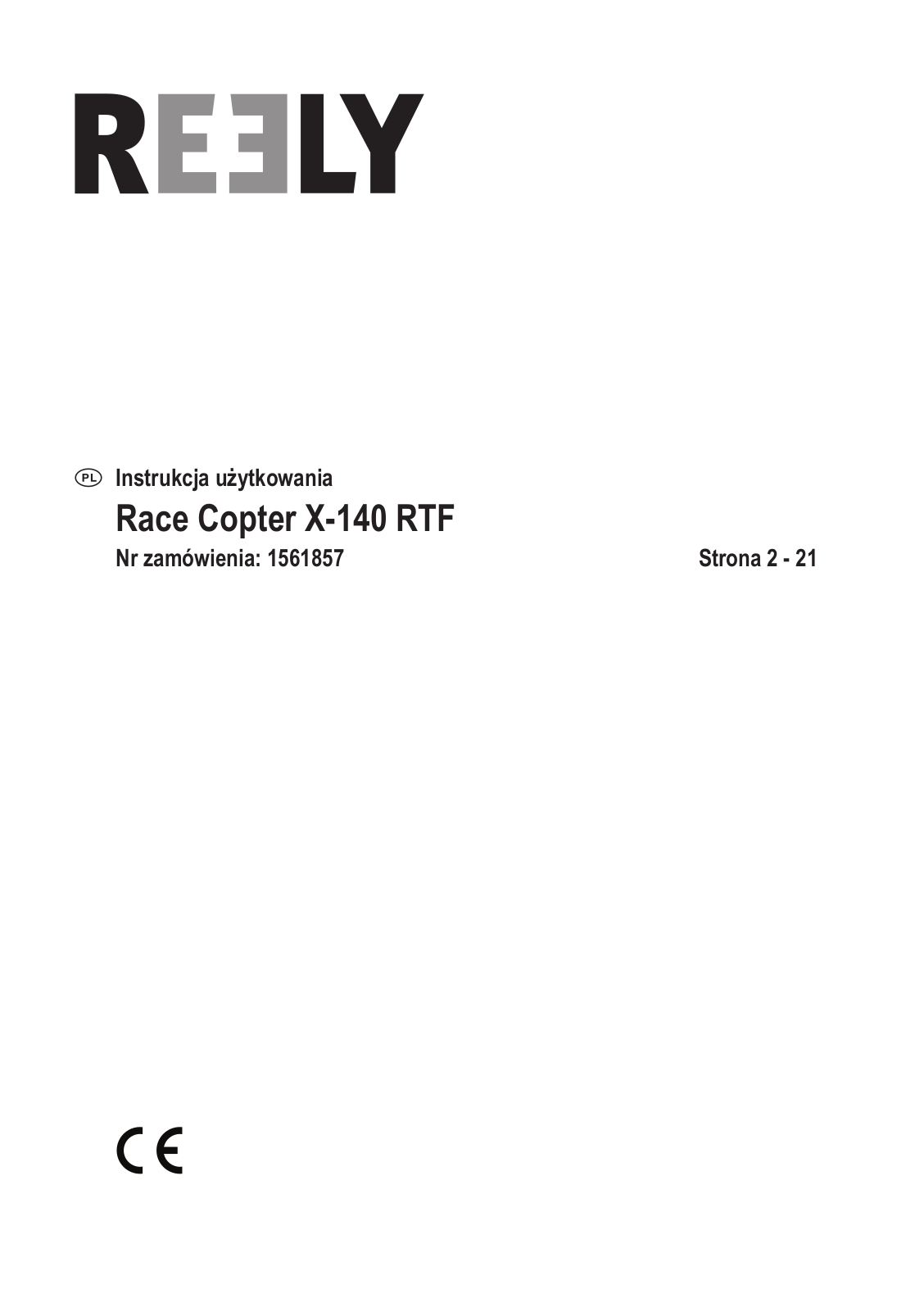 Reely Race Copter X-140 RTF User manual