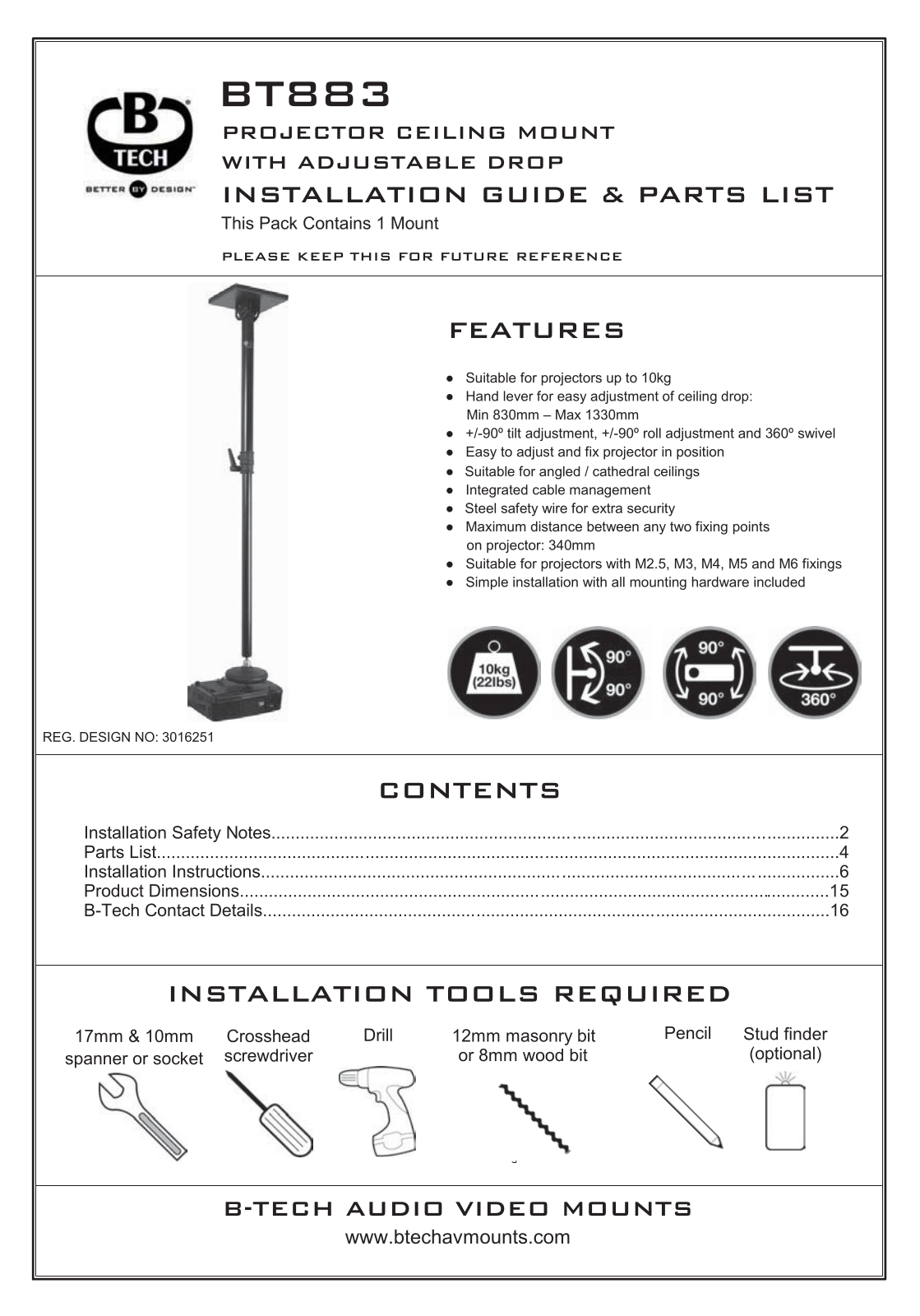 B-Tech BT883 operation manual