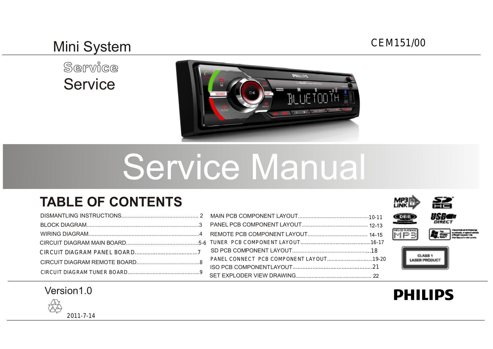 Philips CE-151 Service Manual