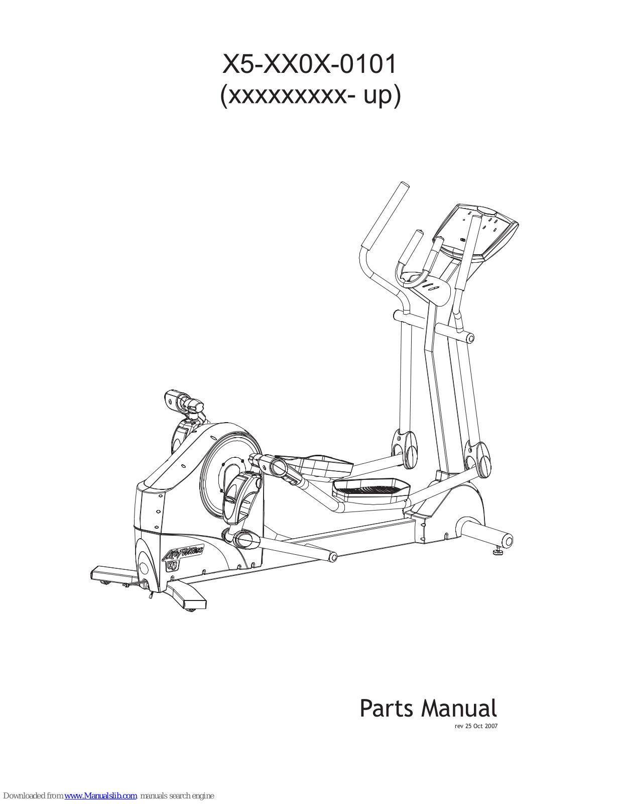 Life Fitness X5-XX0X-0101 Parts Manual