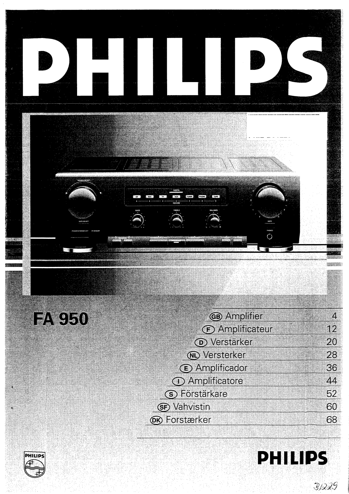 Philips FA-950 Owners manual