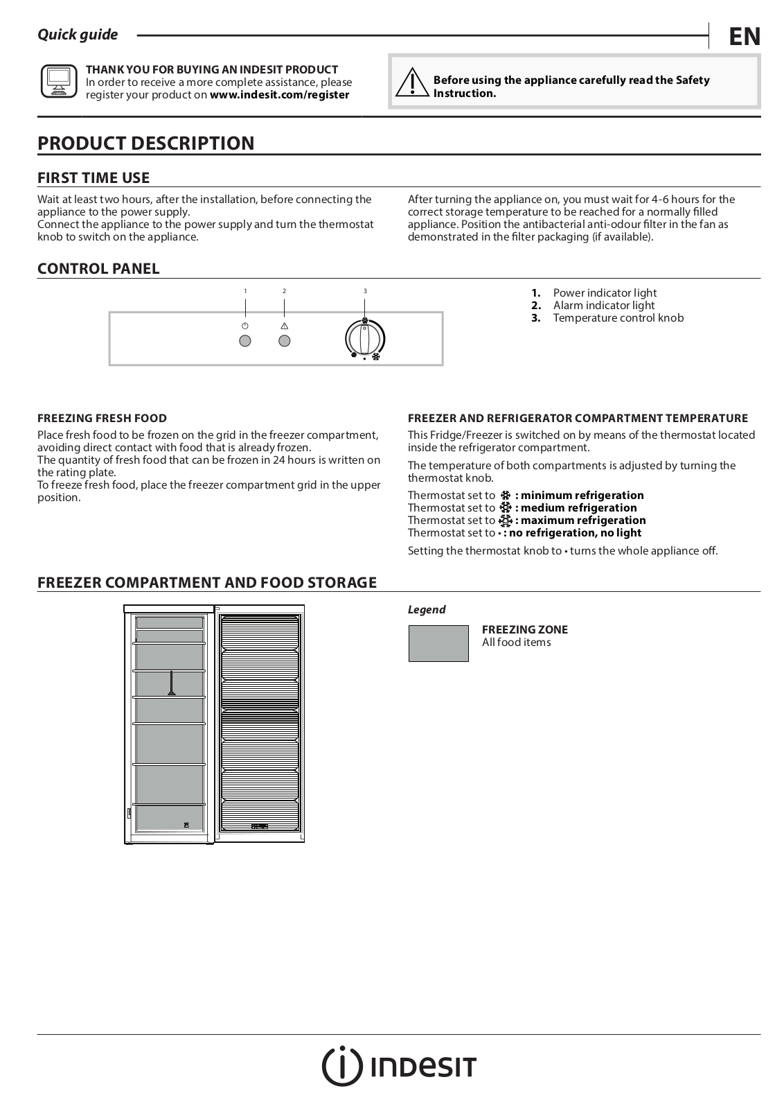 INDESIT UI6 1 W.1 Daily Reference Guide