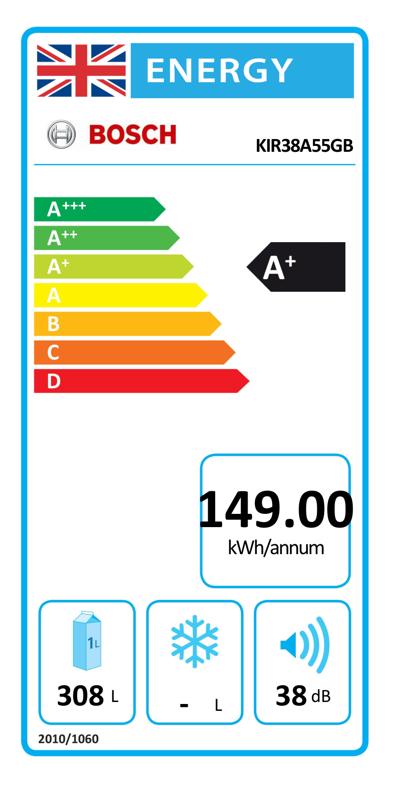 Bosch KIR38A55GB EU Energy Label