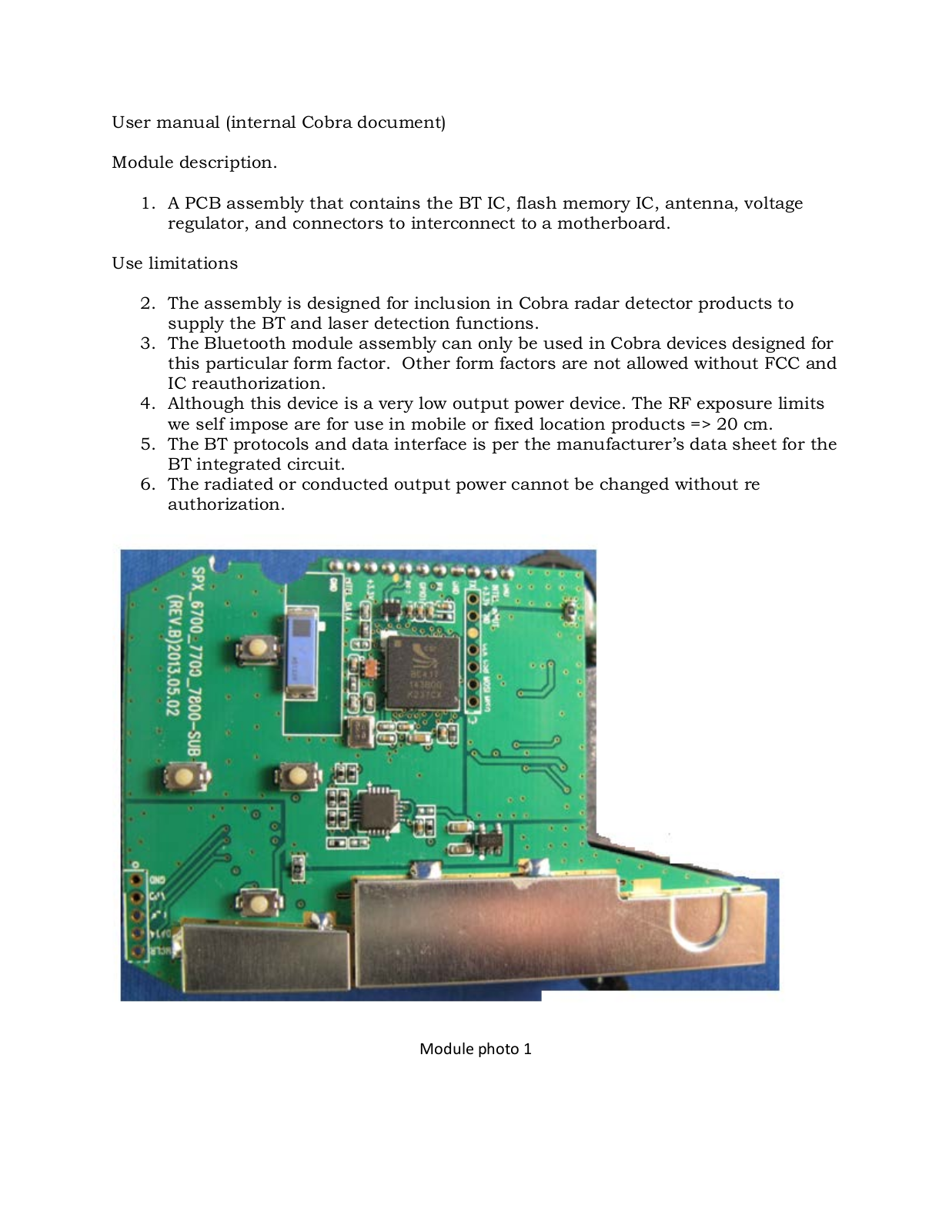 Cobra Electronics RBTM7800 User Manual