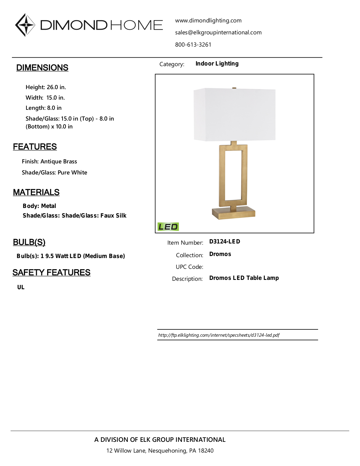 ELK Home D3124LED User Manual