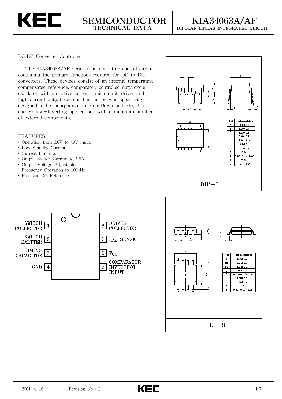 KEC KIA34063AF Datasheet