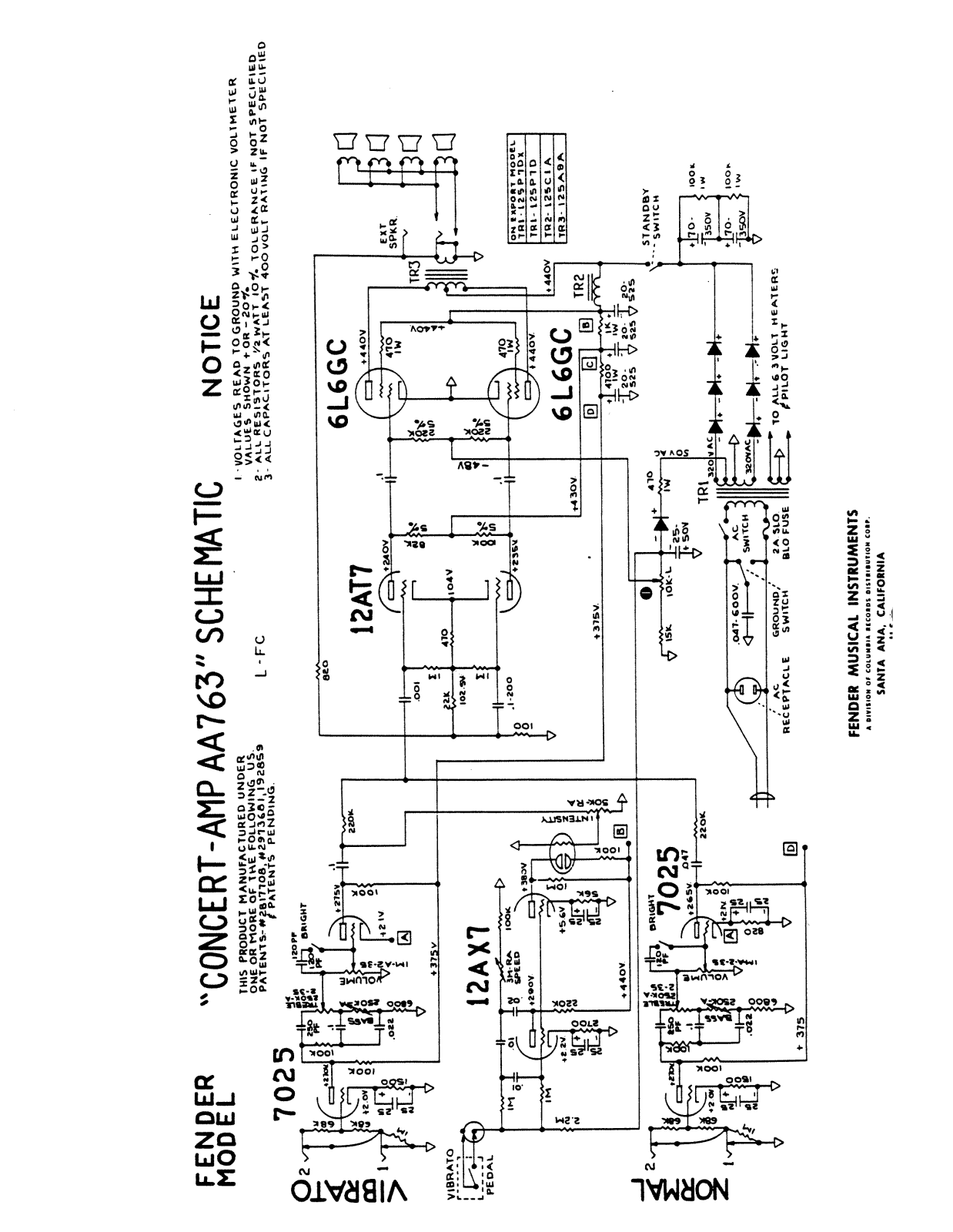 Fender Concert-AA763 Schematic