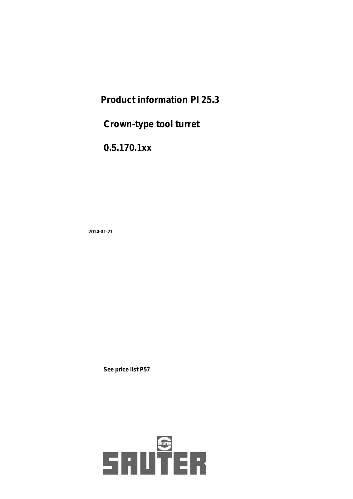 sauter PI 25.3 User Manual