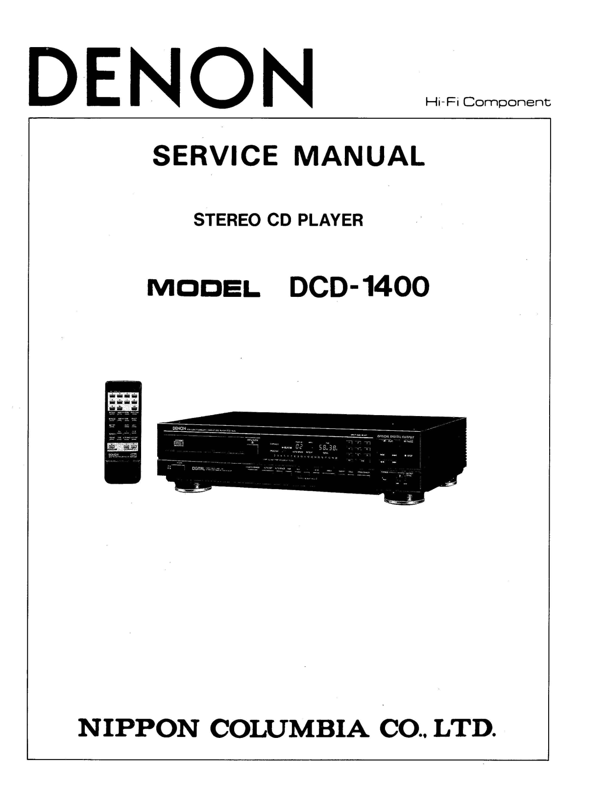 Denon DCD-1400 Service Manual