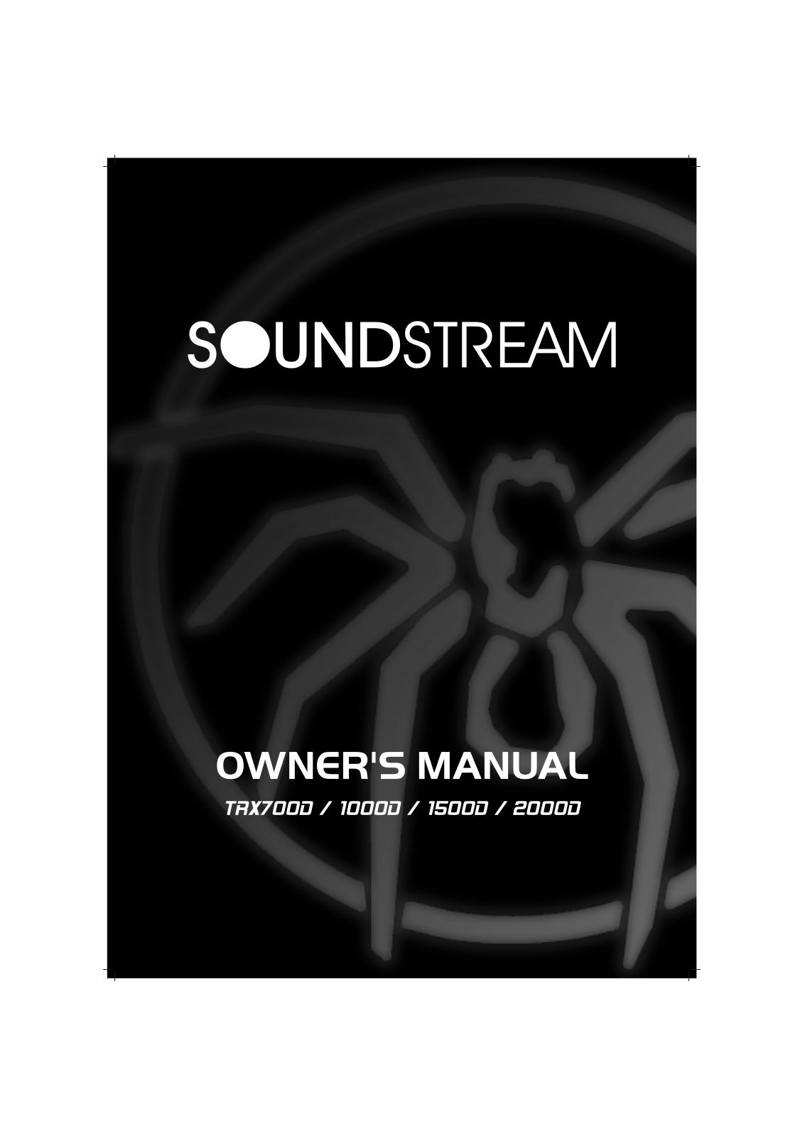 Soundstream Technologies TRX10000, TRX15000, TRX7000, TRX20000 User Manual