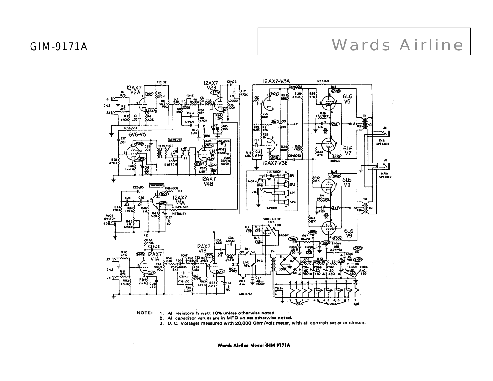 Airline Wards gim 9171a schematic