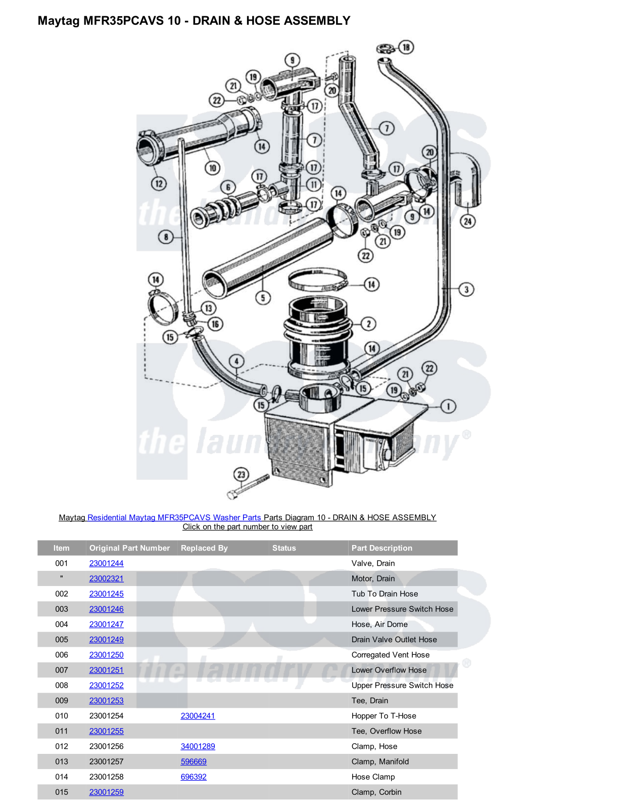 Maytag MFR35PCAVS Parts Diagram