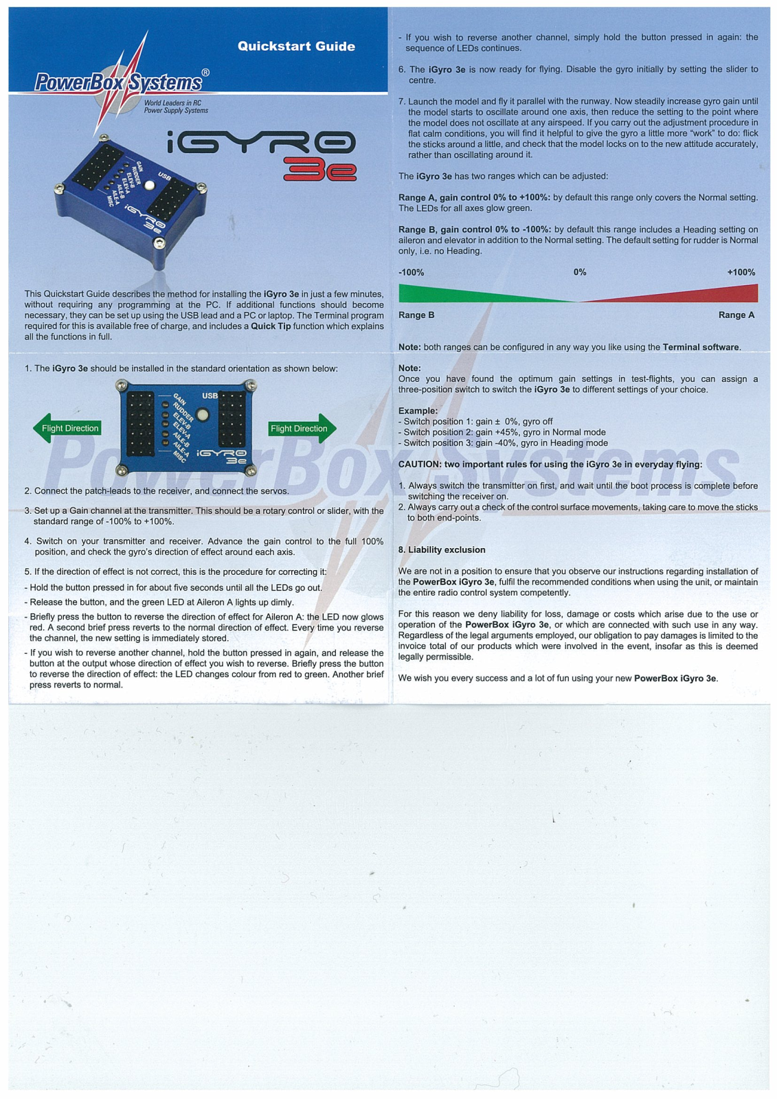 Powerbox Systems iGyro 3e User guide