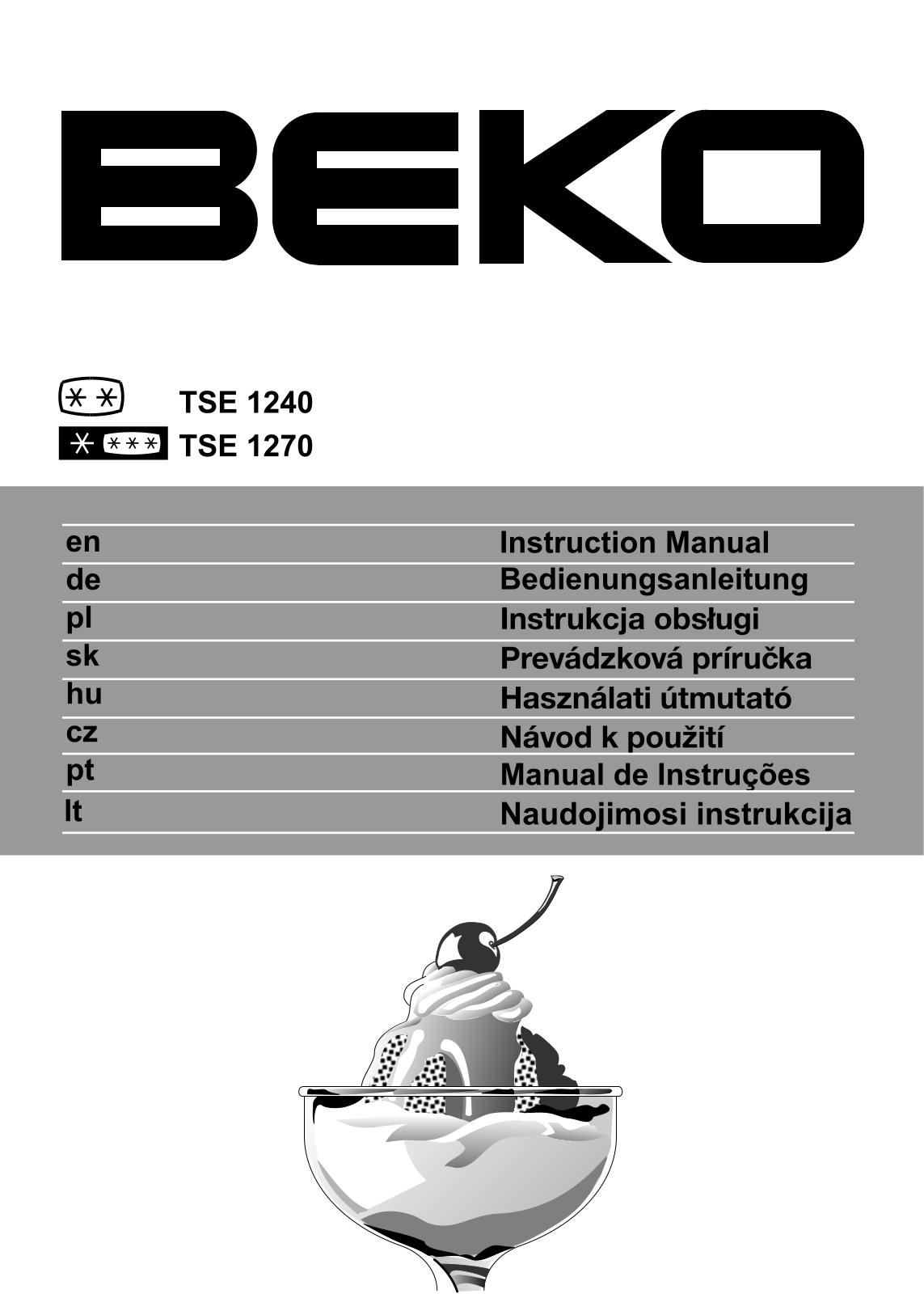 Beko TSE 1270, TSE 1240 Manual