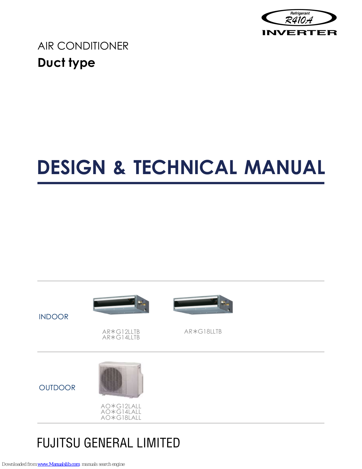 Fujitsu AR*G12LLTB, AR*G14LLTB, AR*G18LLTB, AO*G12LALL, AO*G18LALL Design & Technical Manual