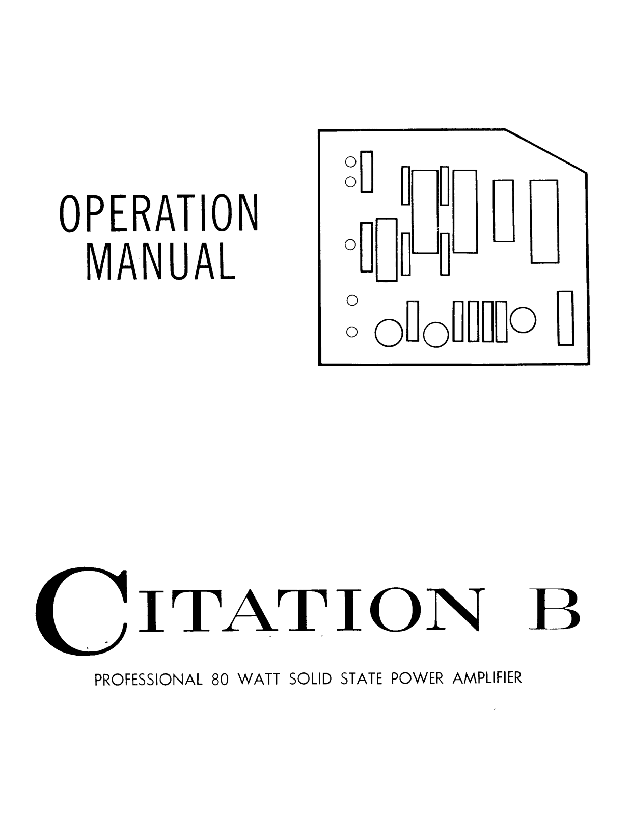 Harman kardon CITATION B Operation Manual