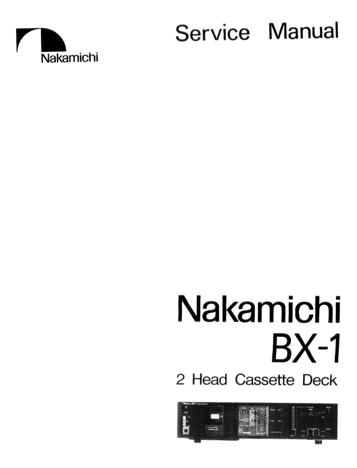 Nakamichi BX-1 Service manual