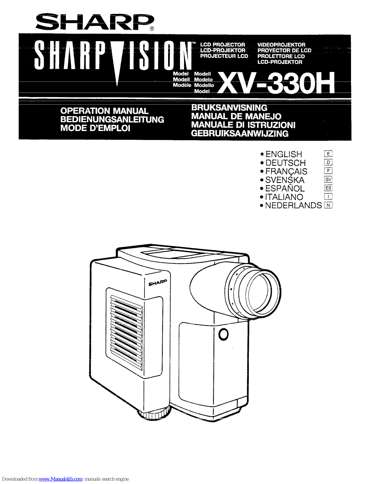 Sharp Vision XV-330H Gebruiksaanwijzing