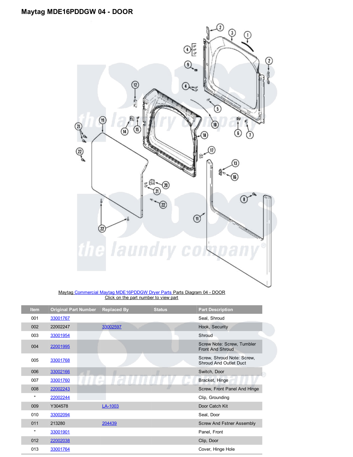 Maytag MDE16PDDGW Parts Diagram