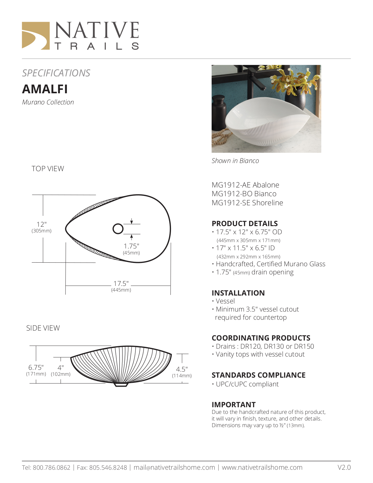 Native Trails W002999209 Specifications - ManualMachine.com