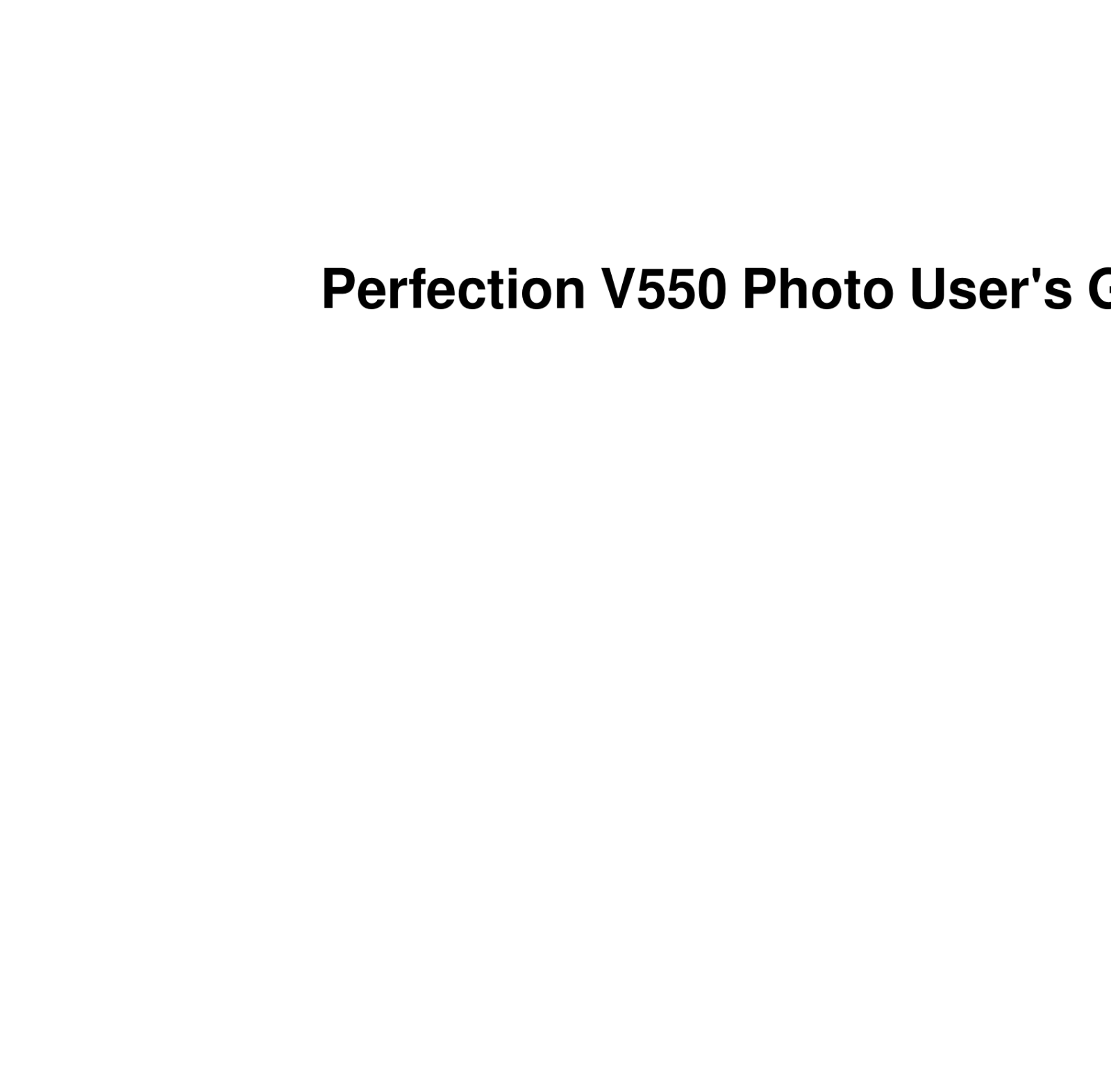 Epson Perfection V550 User Manual