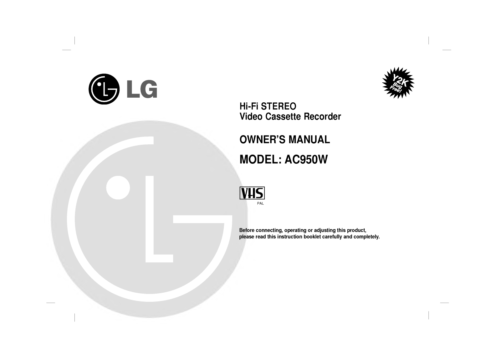 LG AC950W User Manual