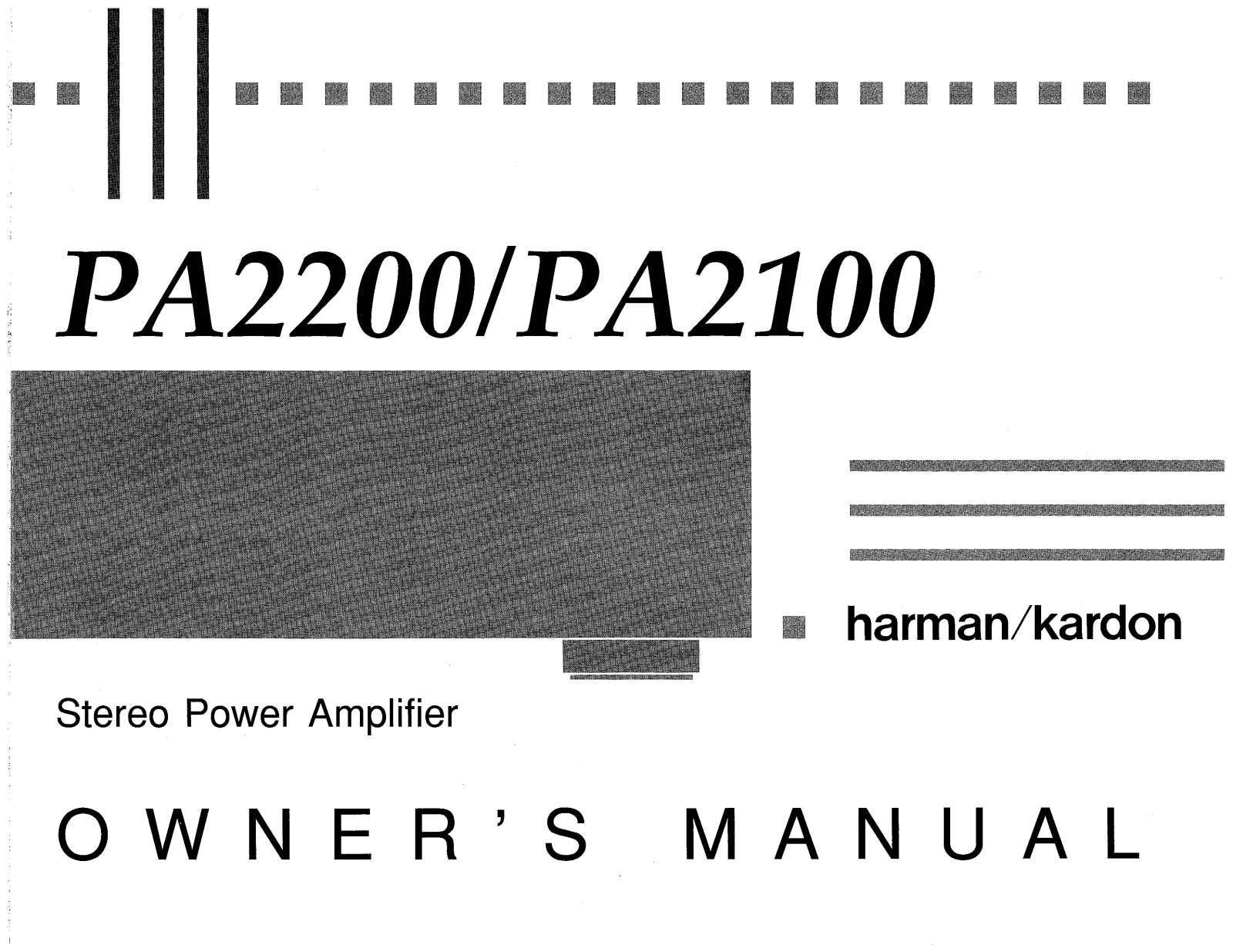 Harman kardon PA2100, PA2200 User Manual