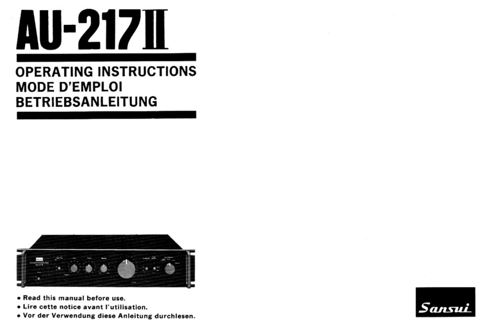 Sansui AU-217-Mk2 Owners Manual