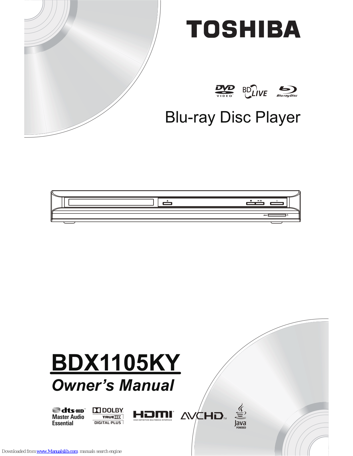 Toshiba BDX1105KY Owner's Manual